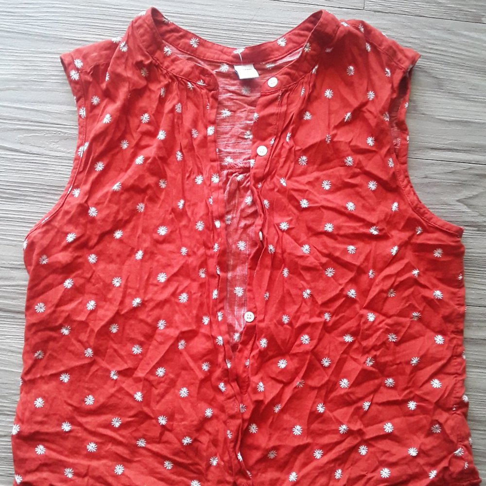 OLD NAVY Womens Orange Flower Top Size S